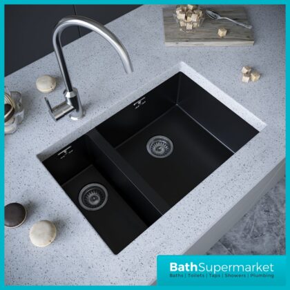 Ellsi Matt Black 1.5 Bowl Undermounted Comite Kitchen Sink