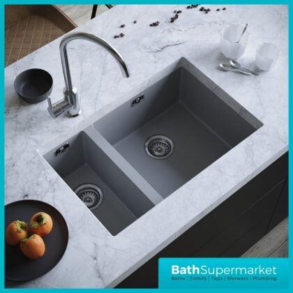 Ellsi Matt Grey 1.5 Bowl Undermounted Comite Kitchen Sink