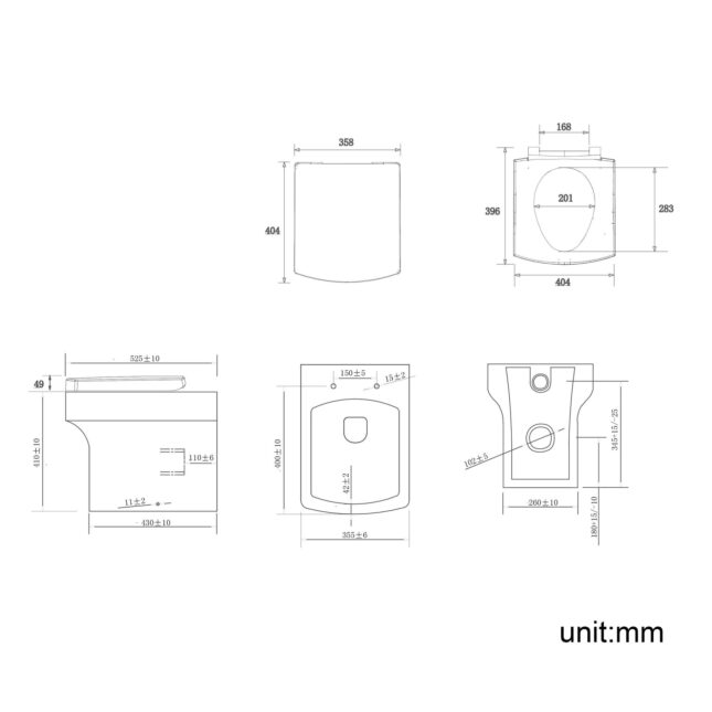 Denza Square Back To Wall Pan And Soft Close Concealed Cistern - Image 4