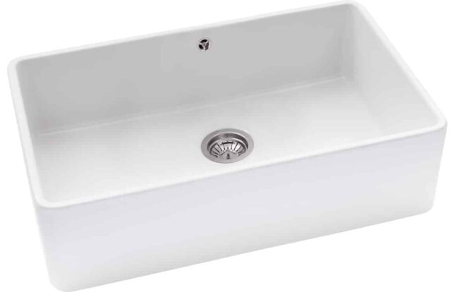 Abode Provincial Large 1.0 Bowl Undermount Kitchen Sink-White - Image 2