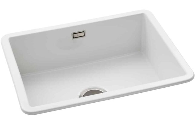 Abode Sandon Large 1B Ceramic Undermount/Inset Sink - White - Image 3