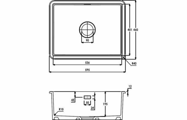 Abode Sandon Large 1B Ceramic Undermount/Inset Sink - White - Image 4