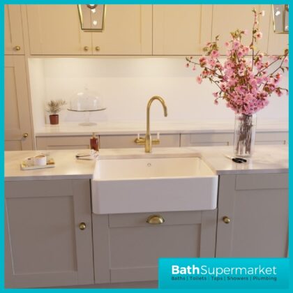 Abode Provincial Large 1B Undermount Sink - White Bath Supermarket