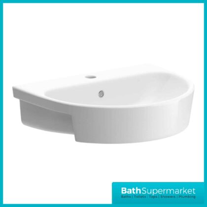 AquaVolere Tiatro 555 x 435mm 1TH Semi Recessed Basin