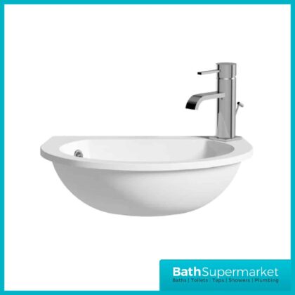 AquaVolere Space Saver 490 x 355mm 1TH Semi Recessed Basin