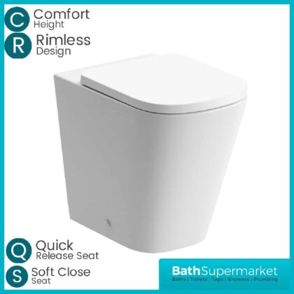 AquaVolere Cordata Rimless Comfort BTW WC & Soft Close Seat