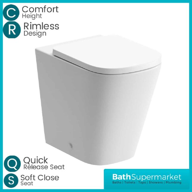 AquaVolere Cordata Rimless Comfort BTW WC & Soft Close Seat