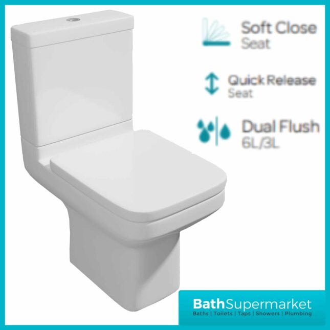Kartell Trim 4 Piece Bathroom Suite - WC Toilet & 550mm Basin Set