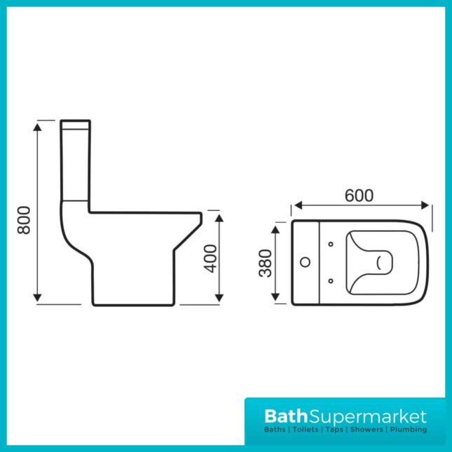 Kartell Trim 4 Piece Bathroom Suite - WC Toilet & 550mm Basin Set