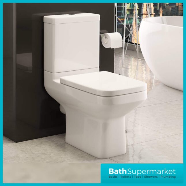 Kartell Trim 4 Piece Bathroom Suite - WC Toilet & 550mm Basin Set - Image 7