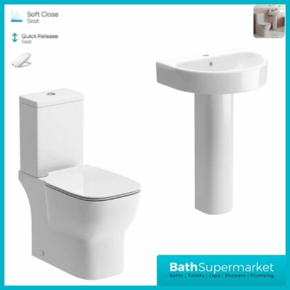 BTL Senna Close Coupled Toilet & Pedestal Basin Set