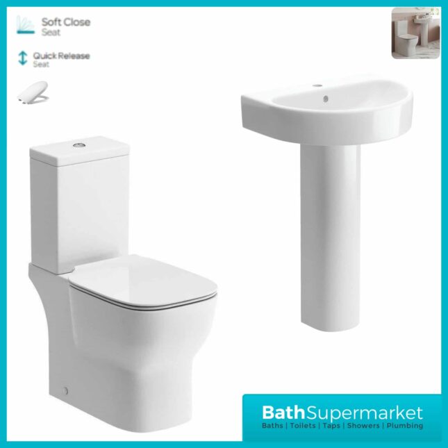 BTL Senna Close Coupled Toilet & Pedestal Basin Set