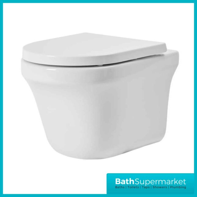 Aerial Comfort Height Wall Hung Rimless WC & Soft Close Toilet Seat