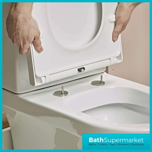 Aerial Comfort Height Wall Hung Rimless WC & Soft Close Toilet Seat