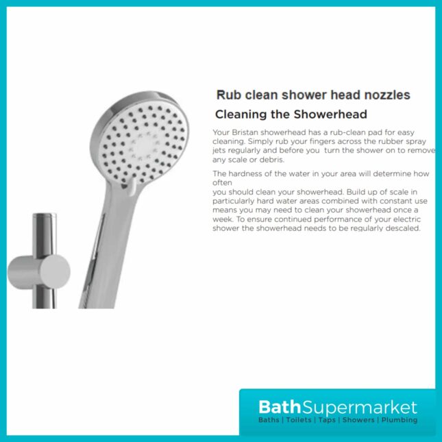 Bristan Smile White Thermostatic Electric Shower & Riser Kit 8.5kw & 9.5kw Power