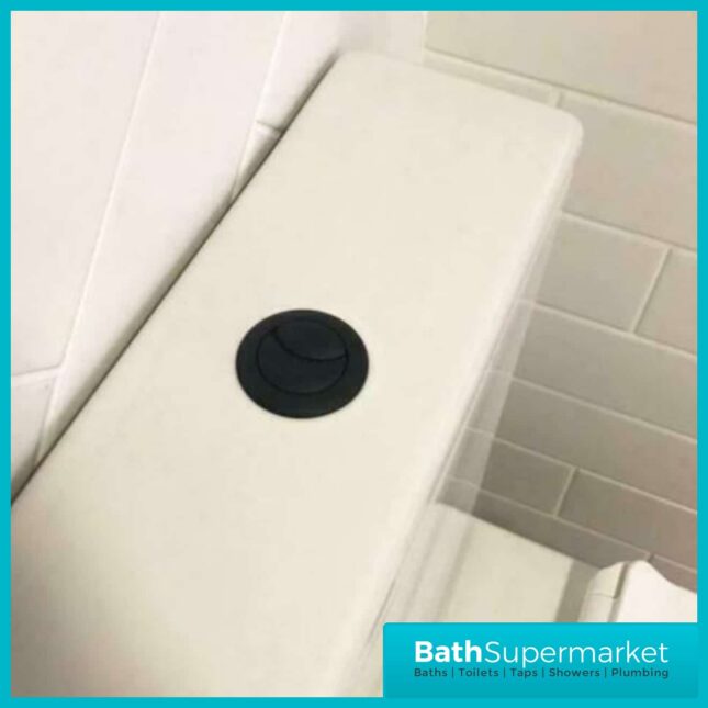 Round Dual Push Rod Flush Button Matt Black-38mm-48mm