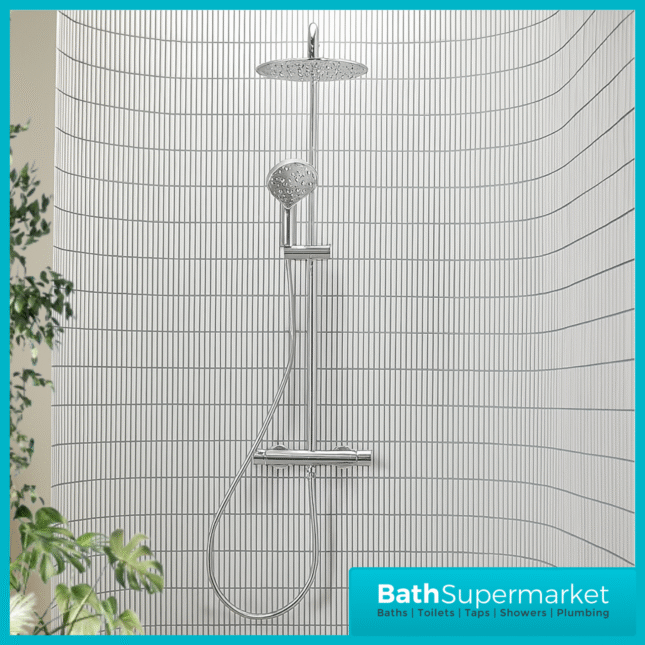 Tavistock Quantum Chrome Cool Touch Thermostatic Dual Function Exposed Valve Shower System
