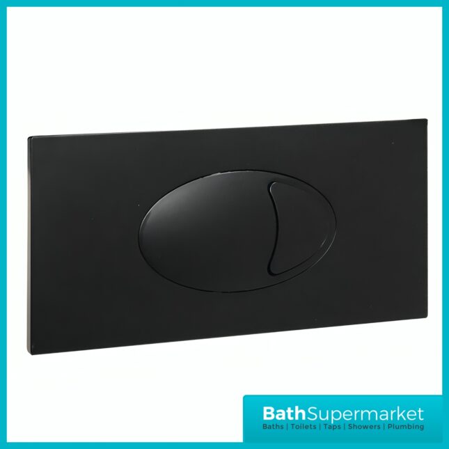Large Black Dual Flush Plate Cable Operated Button