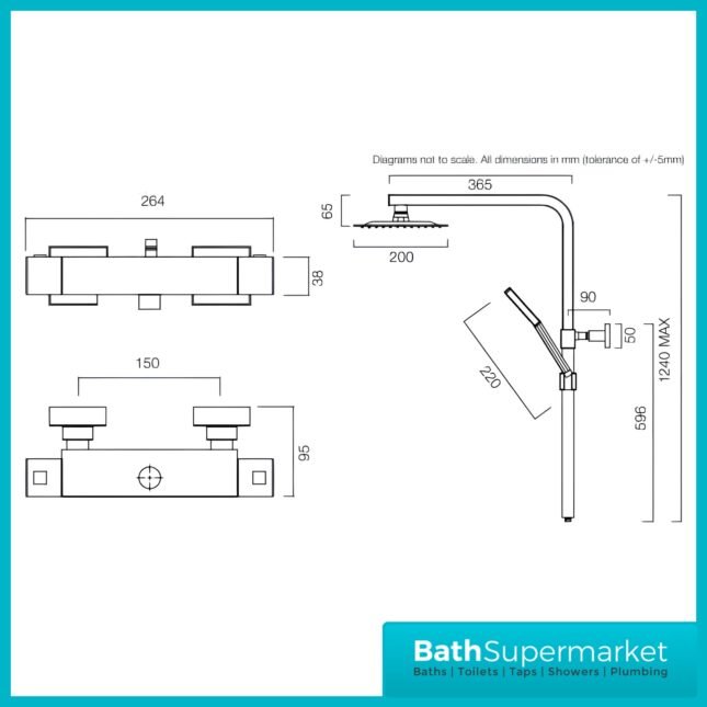 Tavistock Index Bar Valve Shower System With Cool Touch Valve