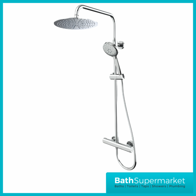 Tavistock Quantum Chrome Cool Touch Thermostatic Dual Function Exposed Valve Shower System