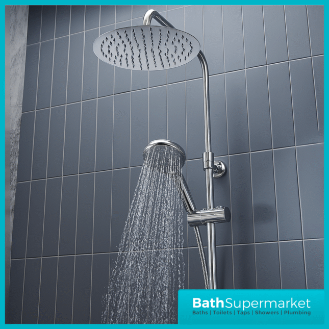 Tavistock Quantum Chrome Cool Touch Thermostatic Dual Function Exposed Valve Shower System
