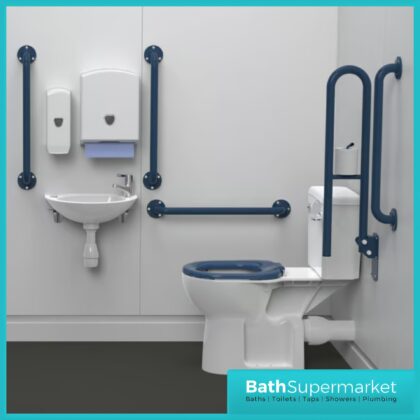 Fitzroy Of London NymaPRO Rimless Close Coupled Doc M Pack Blue Exposed Grab Rails Fixings