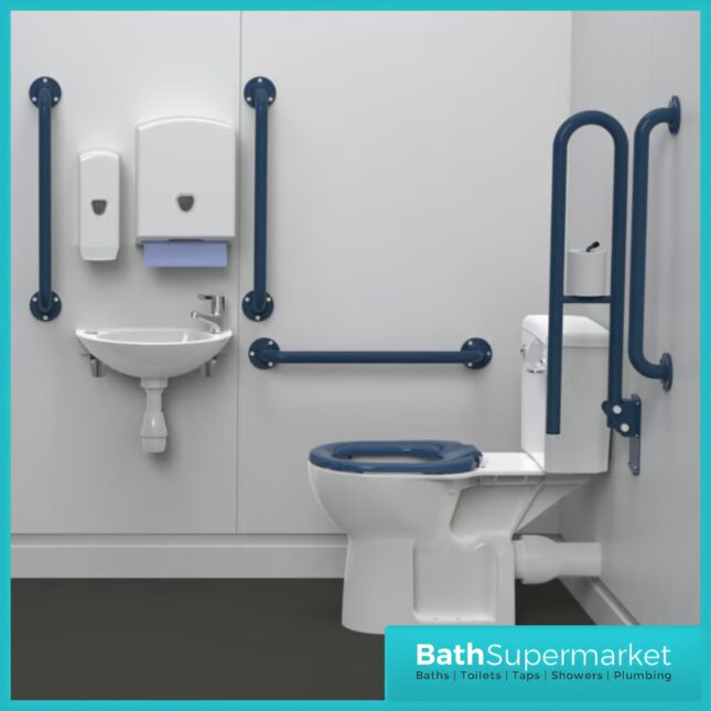 Fitzroy Of London NymaPRO Rimless Close Coupled Doc M Pack Blue Exposed Grab Rails Fixings