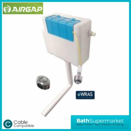 Concealed Cistern With Chrome Button- Right Hand Feed-Air Gap Compliant