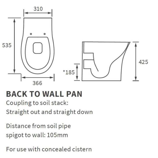 AquaVolere Sadie Rimless BTW WC & Soft Close Seat - Image 3