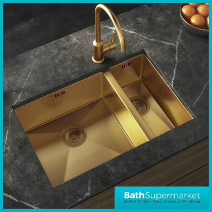 Ellsi 1.5 Bowl Inset Gold Stainless Steel Sink