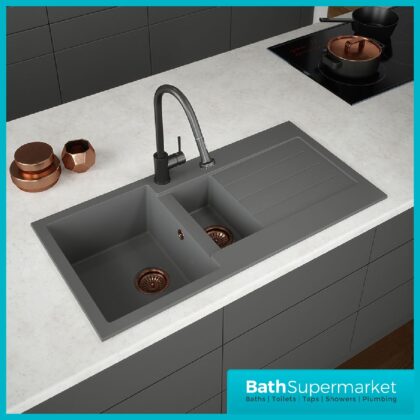 Ellsi 1.5 Inset Reversible Comite Kitchen Sink Grey