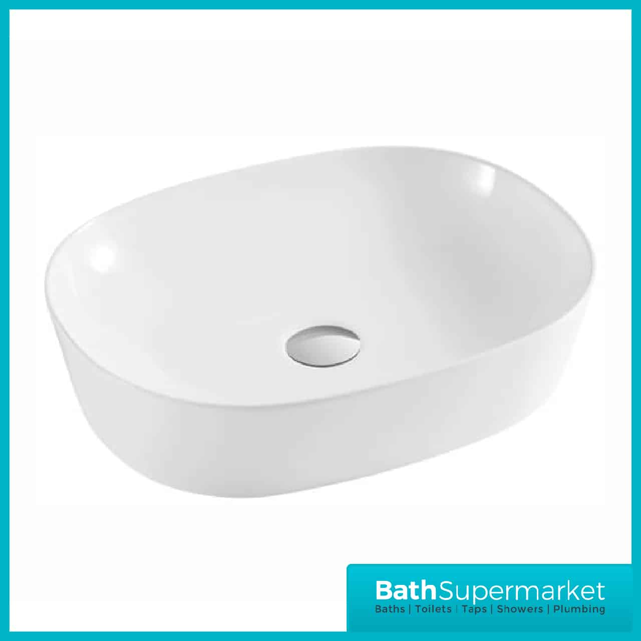 Kartell Island 500mm Oval Countertop Basin in White
