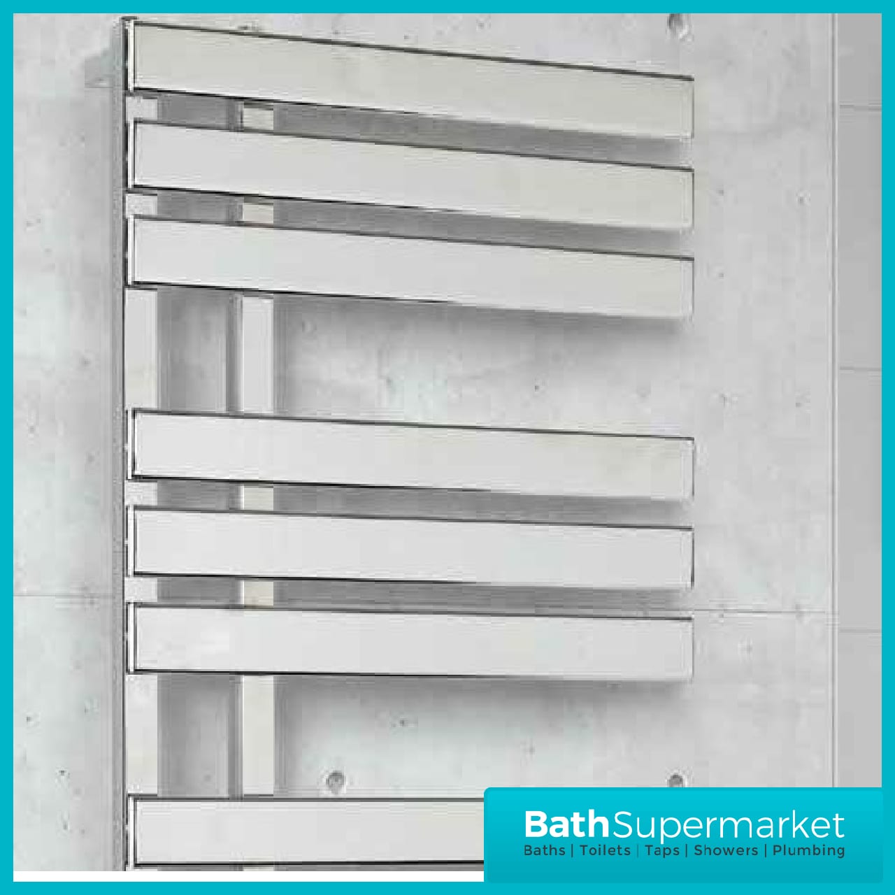 Kartell Oregon Chrome Designer Heated Towel Rail - H:1180mm x W:500mm