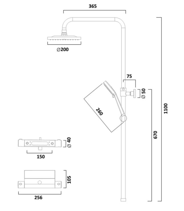 Tavistock Merit Dual Function Bar Valve Shower System - Image 6