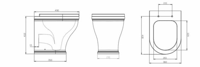 Tavistock Lansdown Back To Wall Rimless WC & Soft Closing Seat - Image 3
