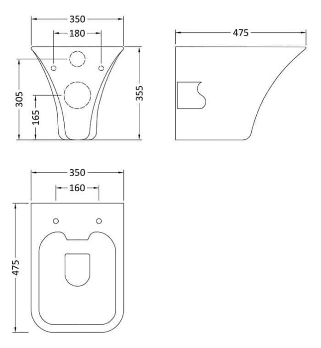 Hudson Reed Grace Rimless Wall Hung Pan & Soft Close Seat - NCT140 - Image 7