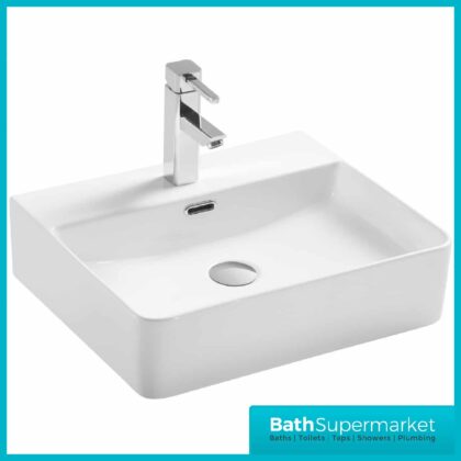Kartell Essential Sit-On Counter Top Basin 500mm Wide - 1 Tap Hole