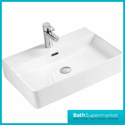 Kartell Essential 600mm 1 Tap Hole Rectangular Counter Top Basin