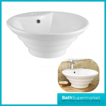 Nuie NBV006 Round Tiered Vessel, White, 460 mm