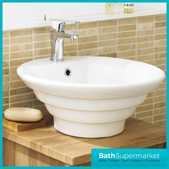 Nuie NBV006 Round Tiered Vessel, White, 460 mm