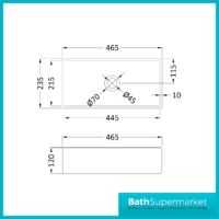Nuie Rectangular 465mm Countertop Vessel Basin - Matt Grey