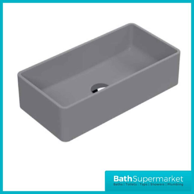 Nuie Rectangular 465mm Countertop Vessel Basin - Matt Grey