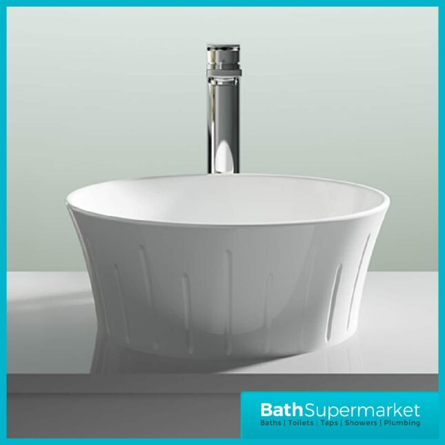 Nuie Vessel 360mm Round Counter Top White Basin
