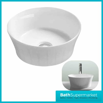 Nuie Vessel 360mm Round Counter Top White Basin
