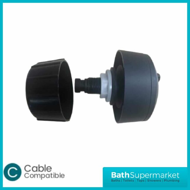 Oval Black Push Button Cable Operated Dual Flush - Image 2