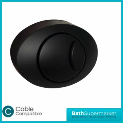 Oval Black Push Button Cable Operated Dual Flush
