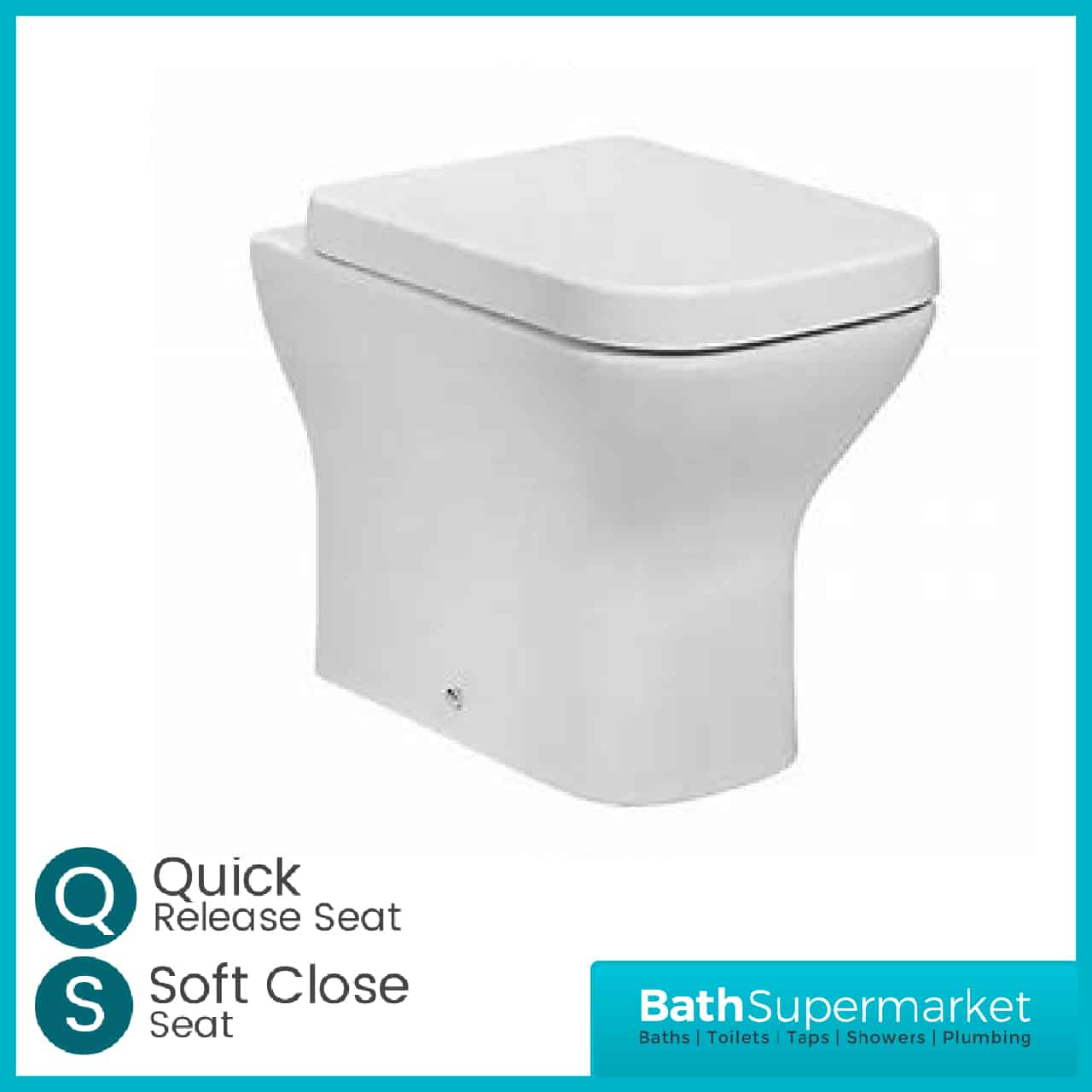 Porto Compact Back To Wall Toilet Pan & Soft Close Seat