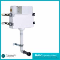 Manufacturing Code Of This Product Is TR9009 Comes In White Finish Ideal For Fully Tiled In Installations Size: 600mm x 138-194mm x 745mm [Width x Depth x Height] Internal Isolation Valve Pneumatic Flush Valve Flushing Volume: Full flush: 6 litres and Half flush 3 litres 0.2 - 10 Bar Working Pressure Range Top Or Front Flush Plate Mounting Side Entry Inlet Valve (1/2" BSP) 90° Flush Pipe Flush Pipe Securing Bracket Polystyrene Insulation Jacket Does Not Include Push Button ( See Push Button Section)