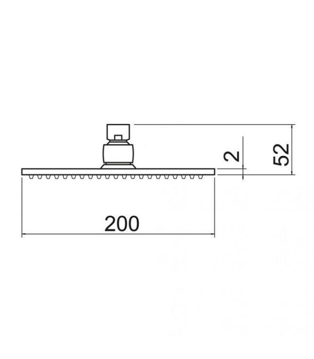 Round 200mm x 200mm Stainless Steel Ultra slim Shower Head - Image 2