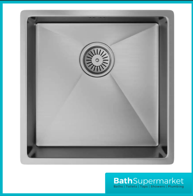 Ellsi Elite Undermounted-Insert Sink 440x440 & Wastes Brushed Stainless Kitchen Sink